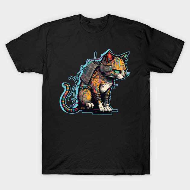 Cyber Kitty T-Shirt 5 T-Shirt by Focused Instability